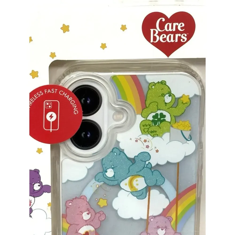 Care Bears Skinny Dip iPhone 16 Hard Case Cover Beaded Strap Glitter Shimmer